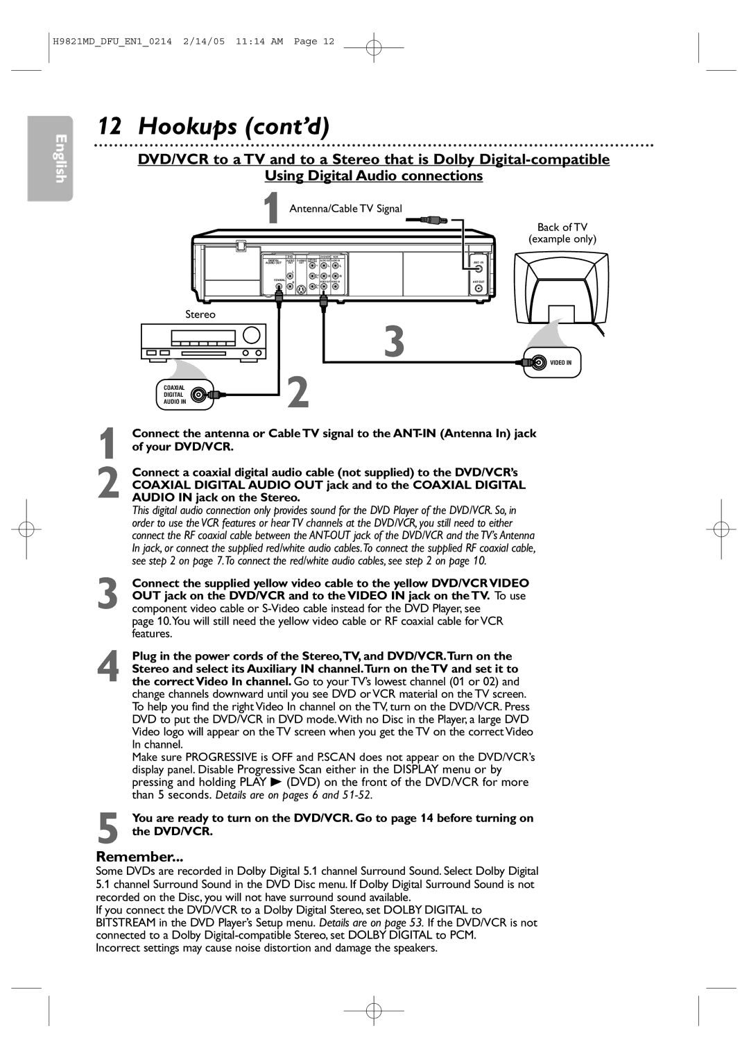 Philips DVP3050V user manual Stereo 