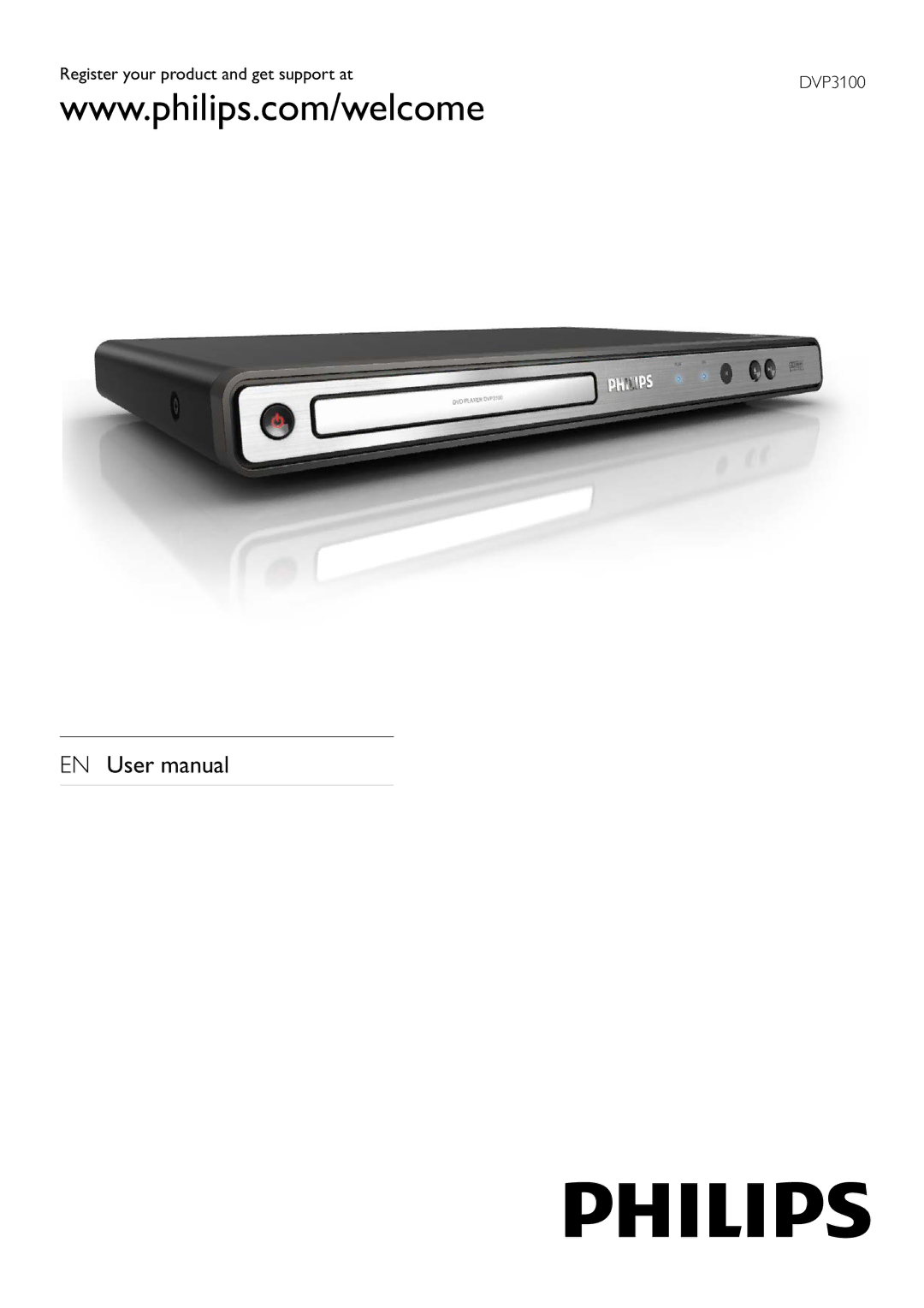 Philips DVP3100/79 user manual Register your product and get support at 