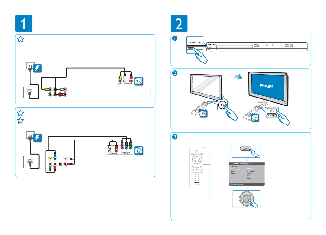 Philips DVP3110K user manual General Setup 