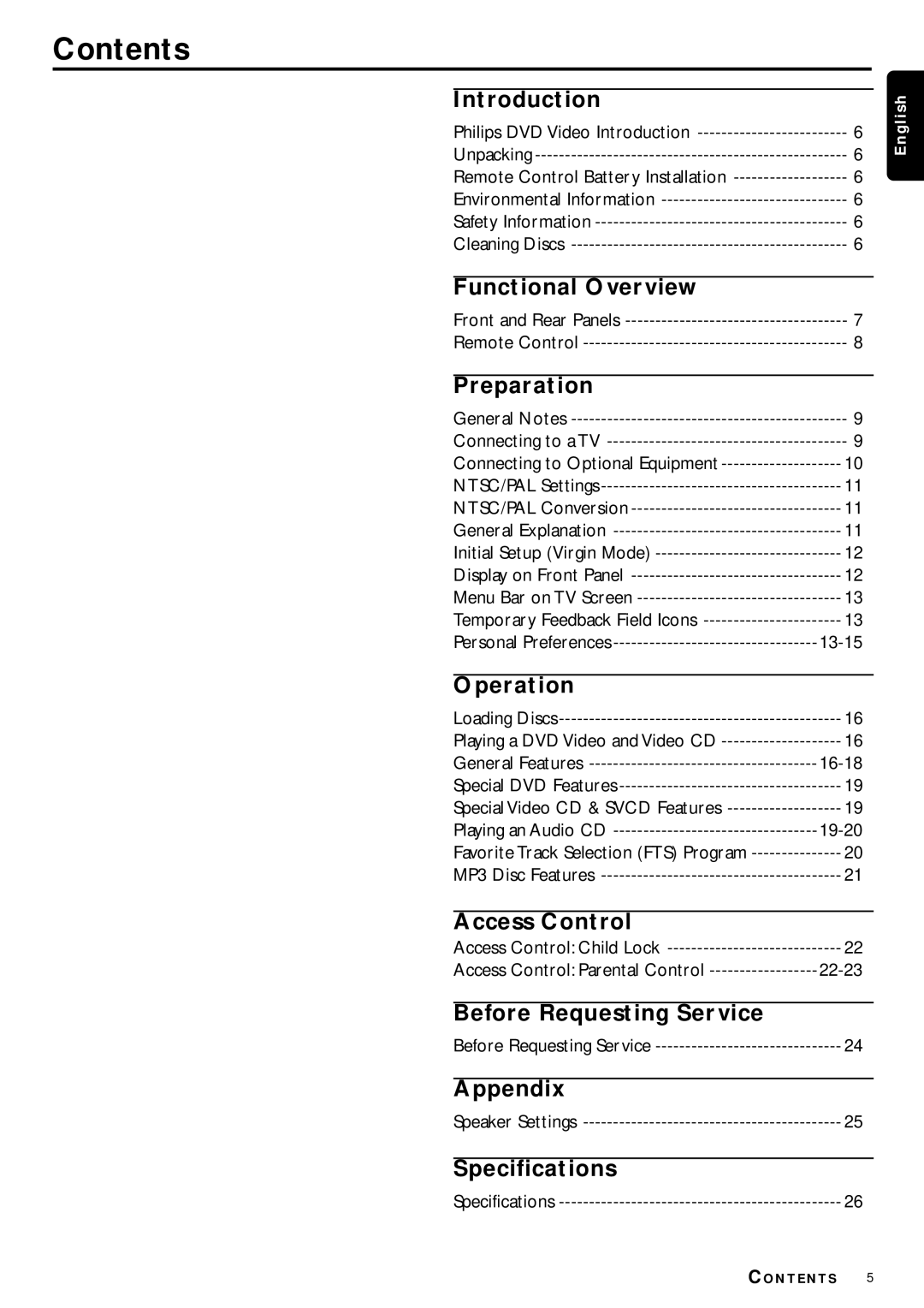 Philips DVP3110K/75 owner manual Contents 