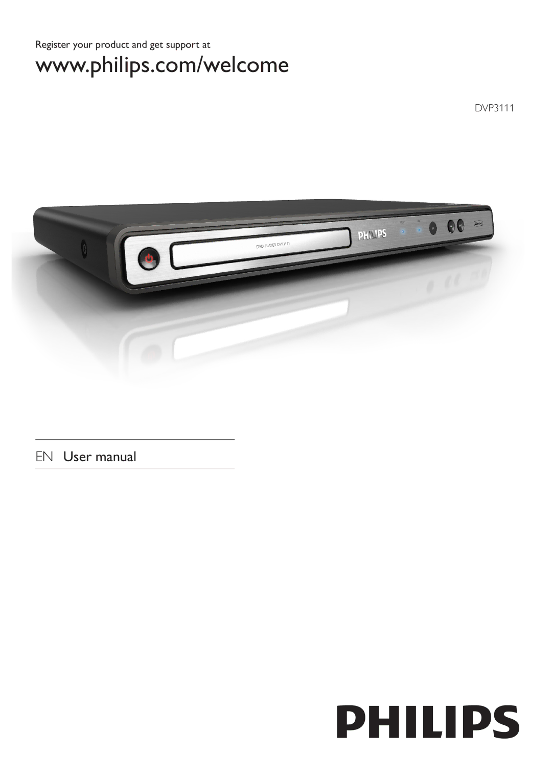 Philips user manual Register your product and get support at DVP3111 