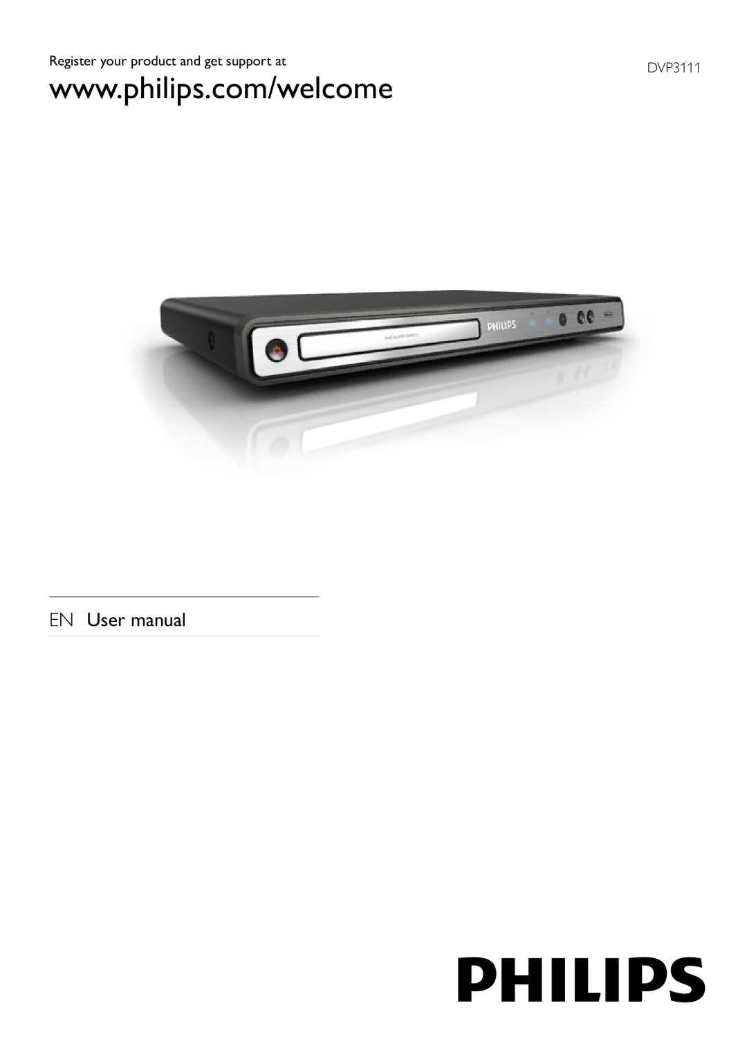 Philips DVP3111/79 user manual Register your product and get support at 