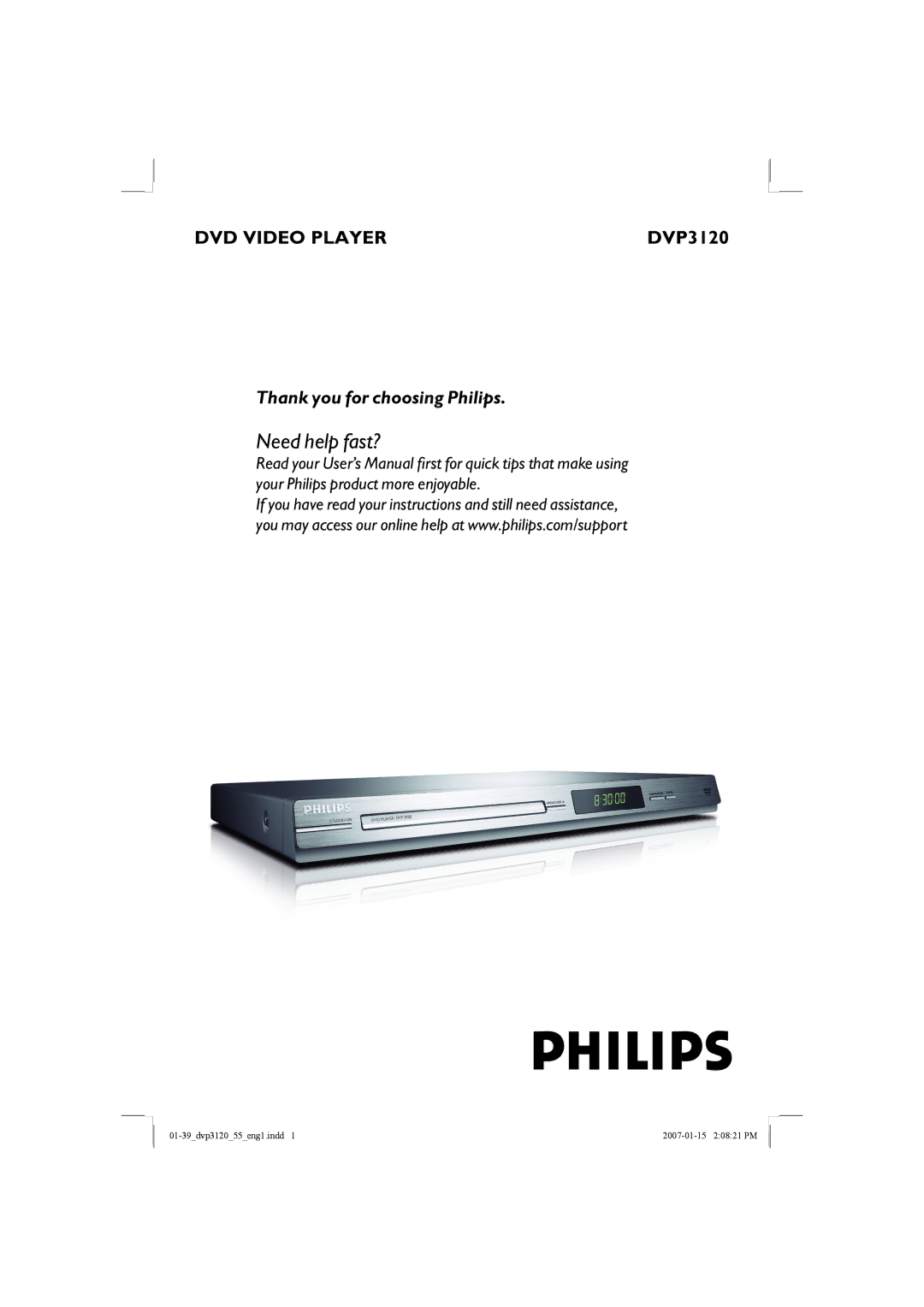 Philips DVP3120/55 user manual Need help fast? 