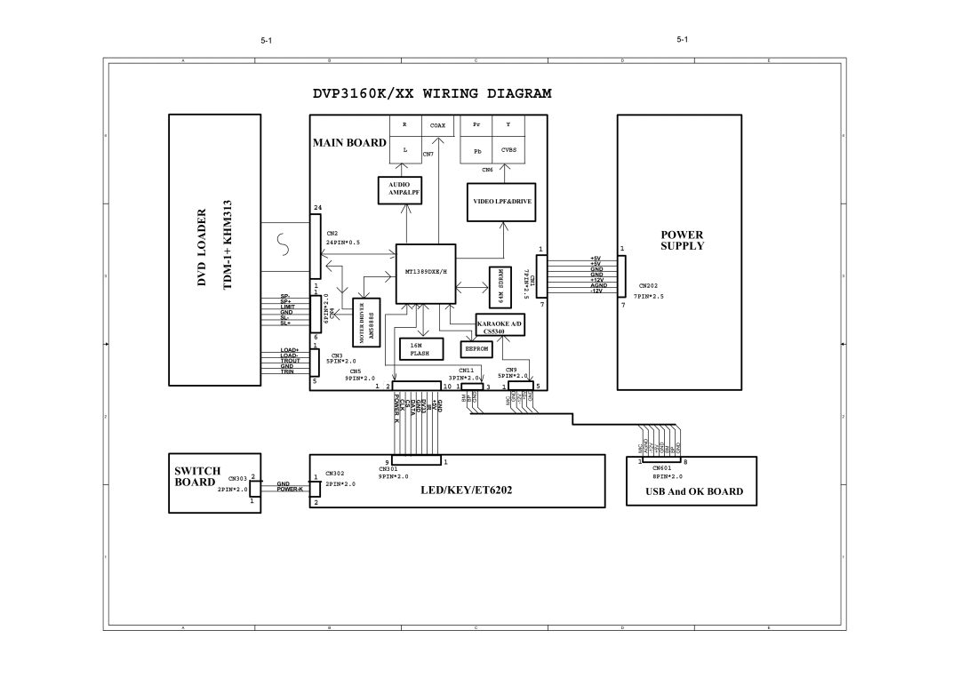 Philips DVP3156, DVP3166(K) service manual DVP3160K/XX Wiring Diagram 