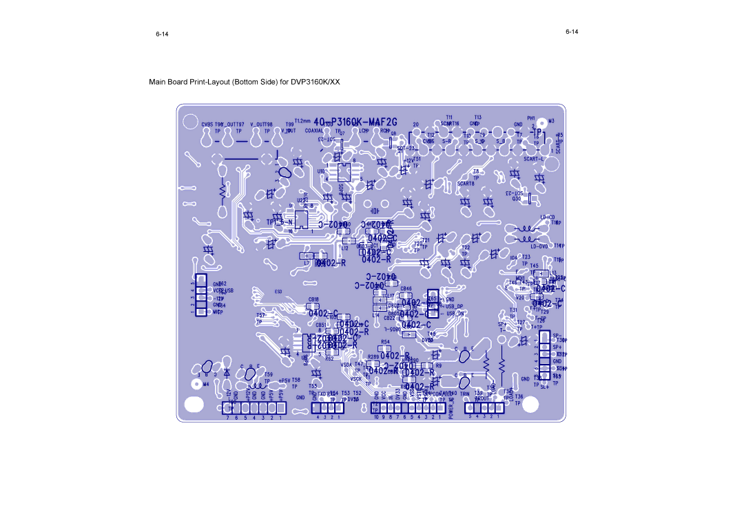 Philips DVP3156, DVP3166(K) service manual Main Board Print-Layout Bottom Side for DVP3160K/XX 