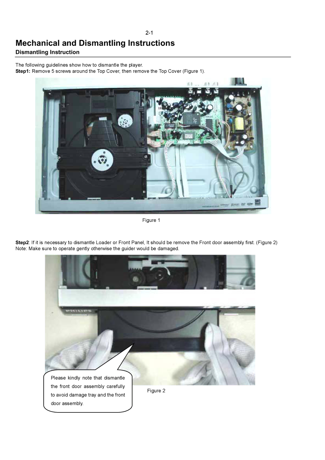 Philips DVP3160K, DVP3156, DVP3166(K) service manual Mechanical and Dismantling Instructions 