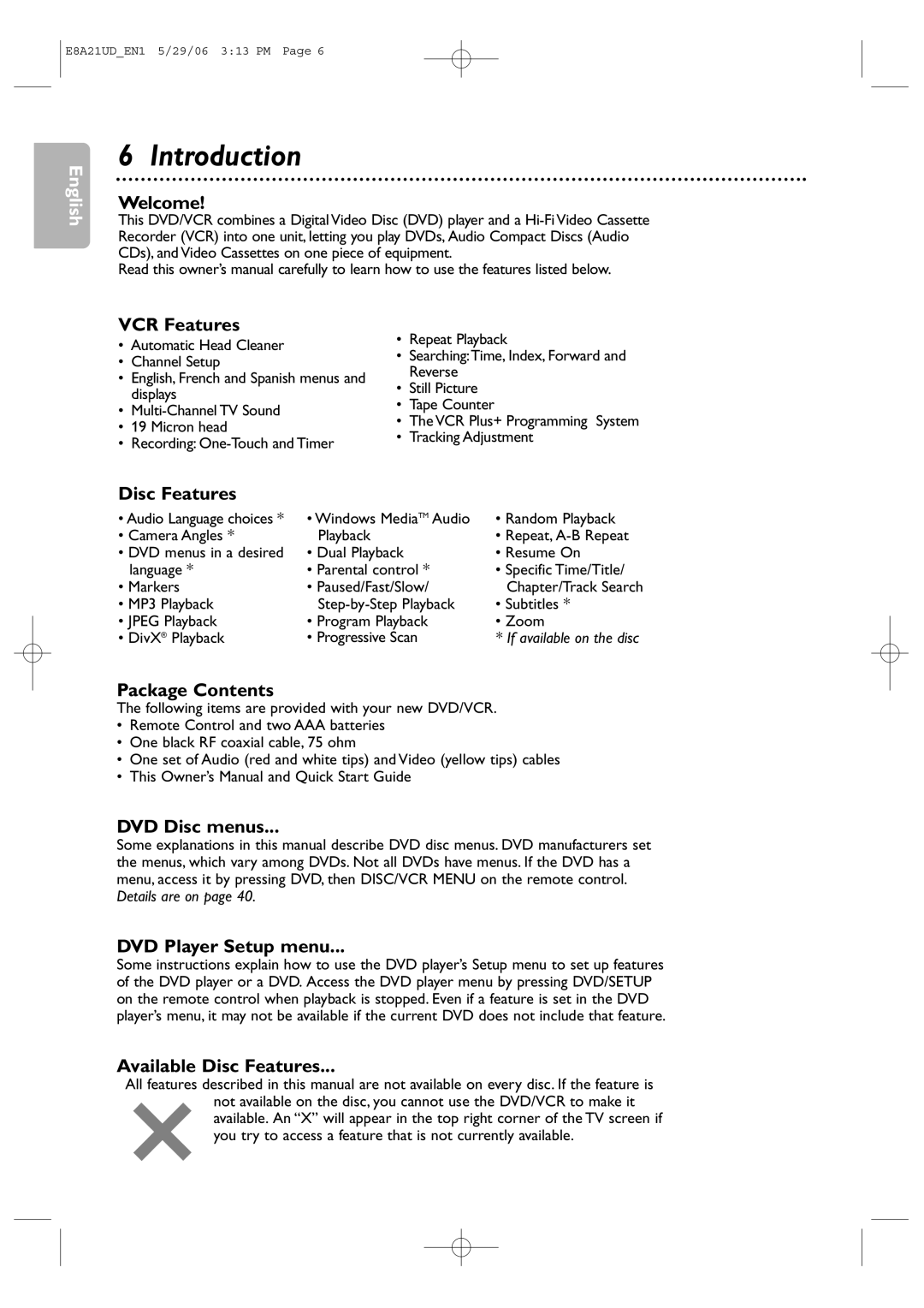 Philips DVP3200V/37B user manual Introduction 