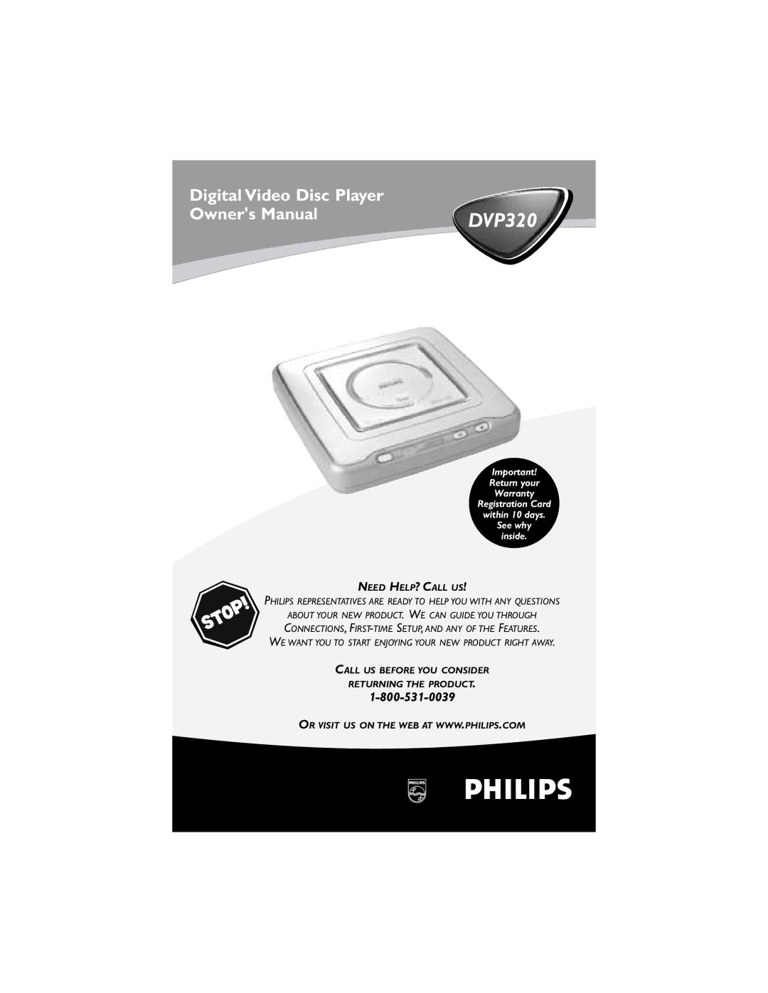 Philips DVP320F/17 owner manual 