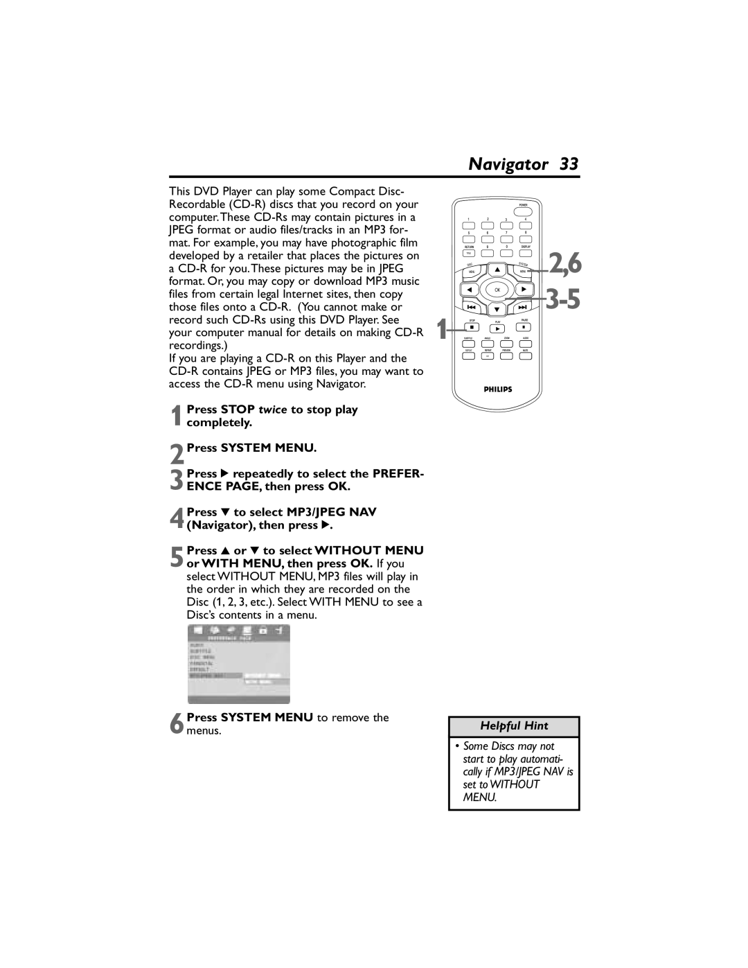 Philips DVP320F/17 owner manual Navigator 