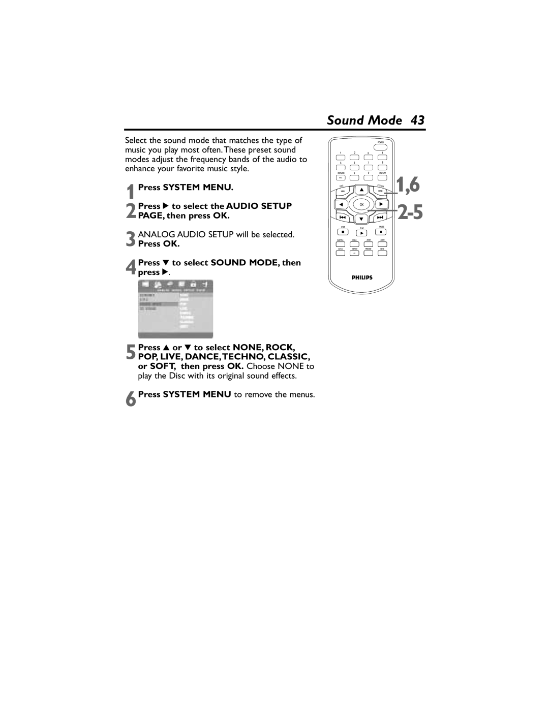 Philips DVP320F/17 owner manual Sound Mode 