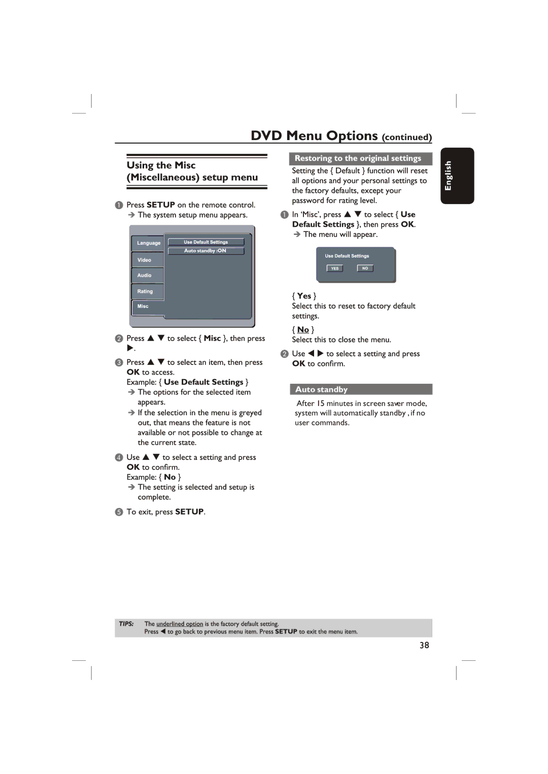 Philips DVP3236X/94 manual Auto standby 