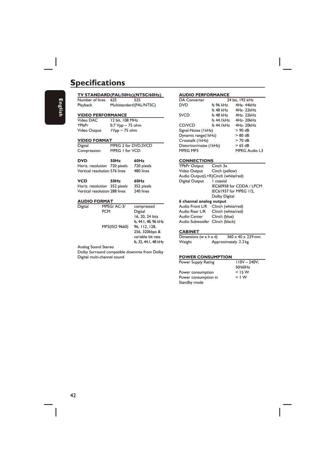 Philips DVP3236X/94 manual 40 239 