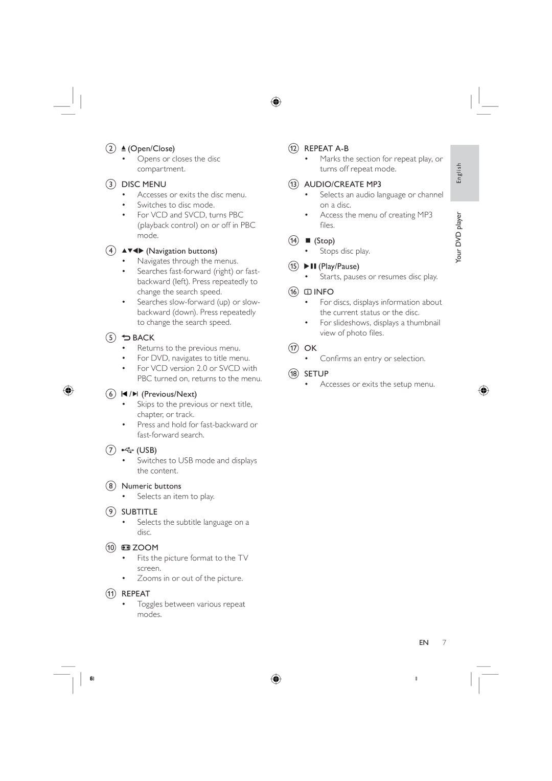 Philips DVP3320/77, DVP3320/55, DVP3320K/78 user manual Press and hold for fast-backward or fast-forward search 