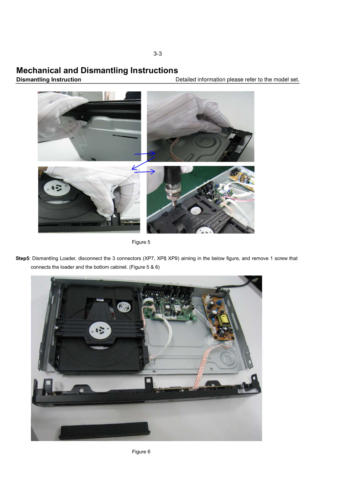 Philips DVP3320/55 service manual Mechanical and Dismantling Instructions 