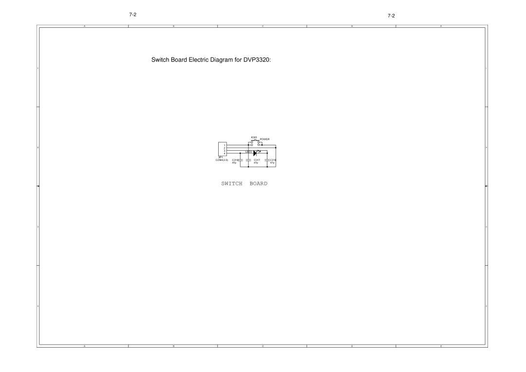 Philips DVP3320/55 service manual Switch Board Electric Diagram for DVP3320 