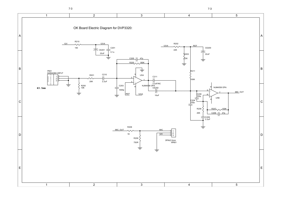 Philips DVP3320/55 service manual OK Board Electric Diagram for DVP3320 