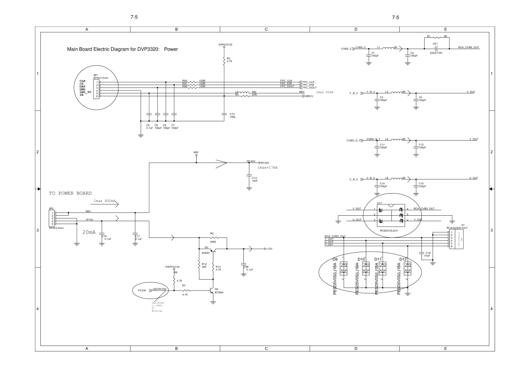 Philips DVP3320/55 service manual 20mA 