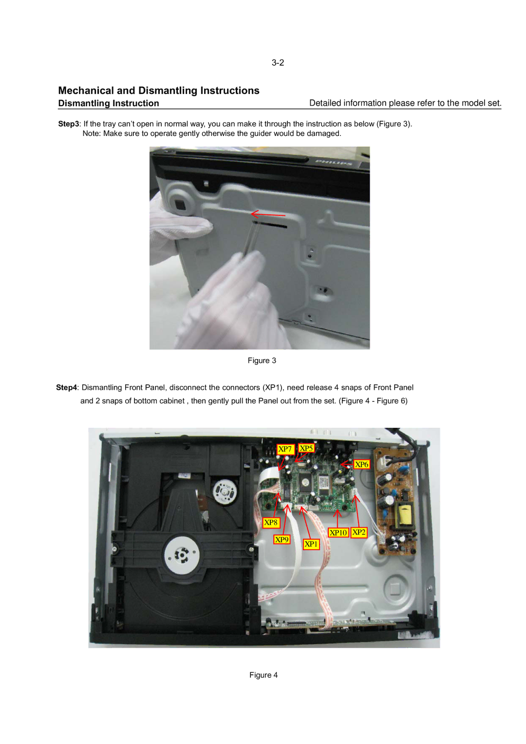 Philips DVP3320/55 service manual Mechanical and Dismantling Instructions 