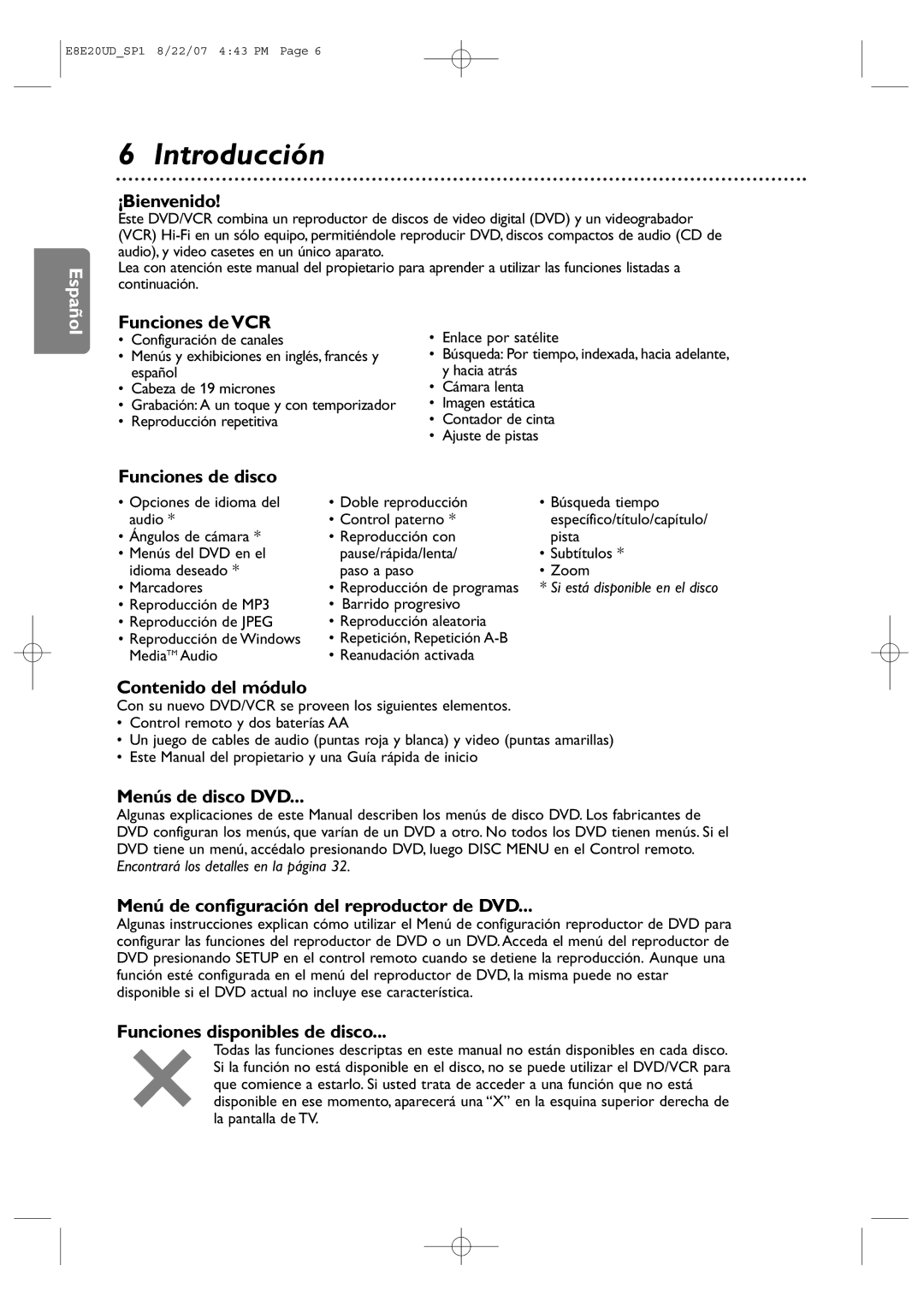 Philips DVP3345V/17 user manual Introducción 