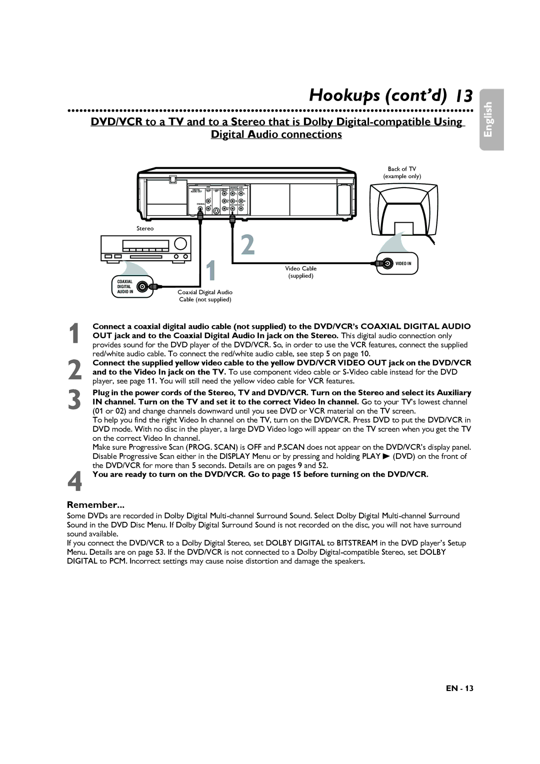 Philips DVP3345VB manuel dutilisation DVD/VCR for more than 5 seconds. Details are on pages 9 