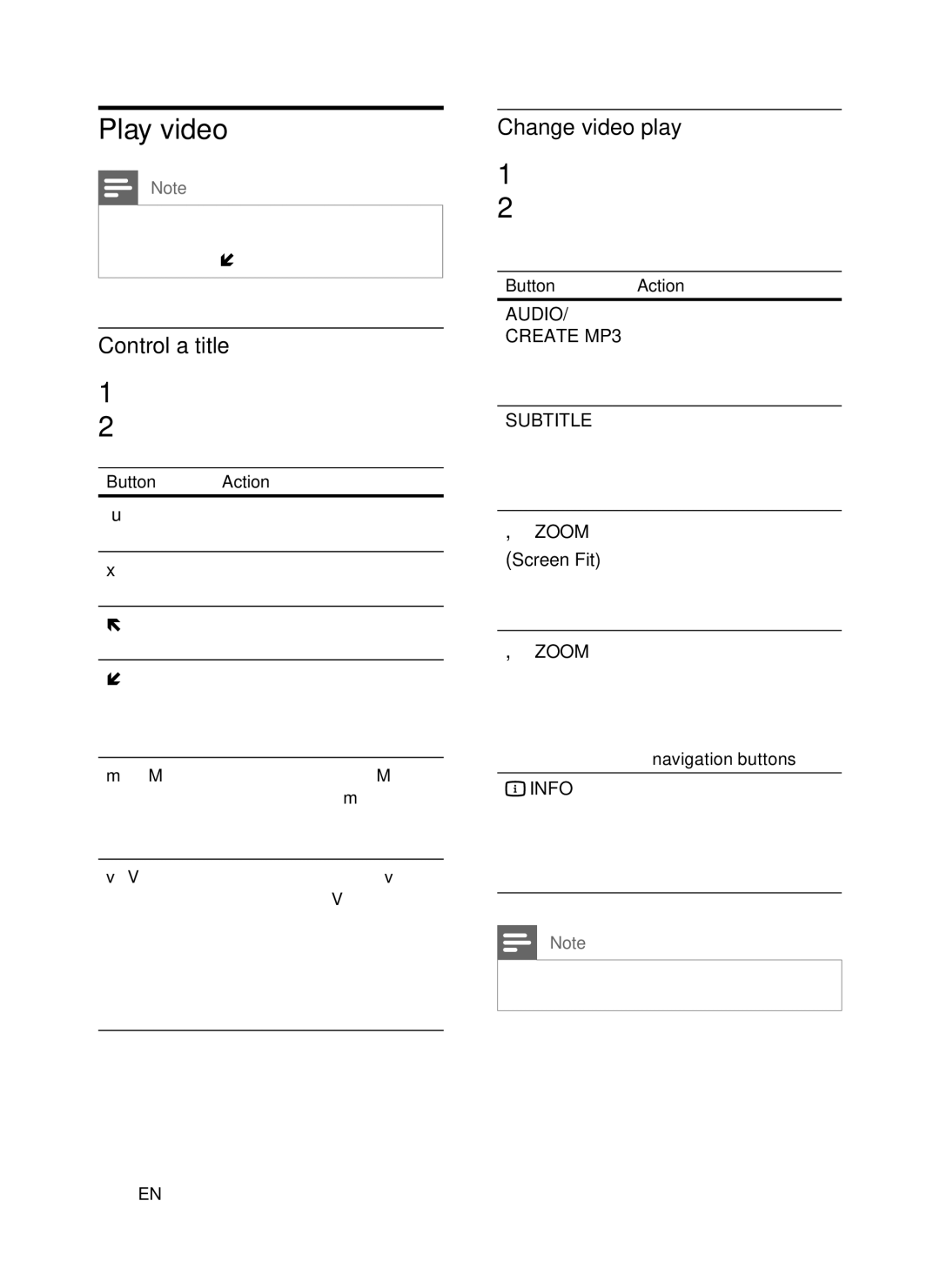 Philips DVP3358K/93 user manual Play video, Control a title, Change video play 