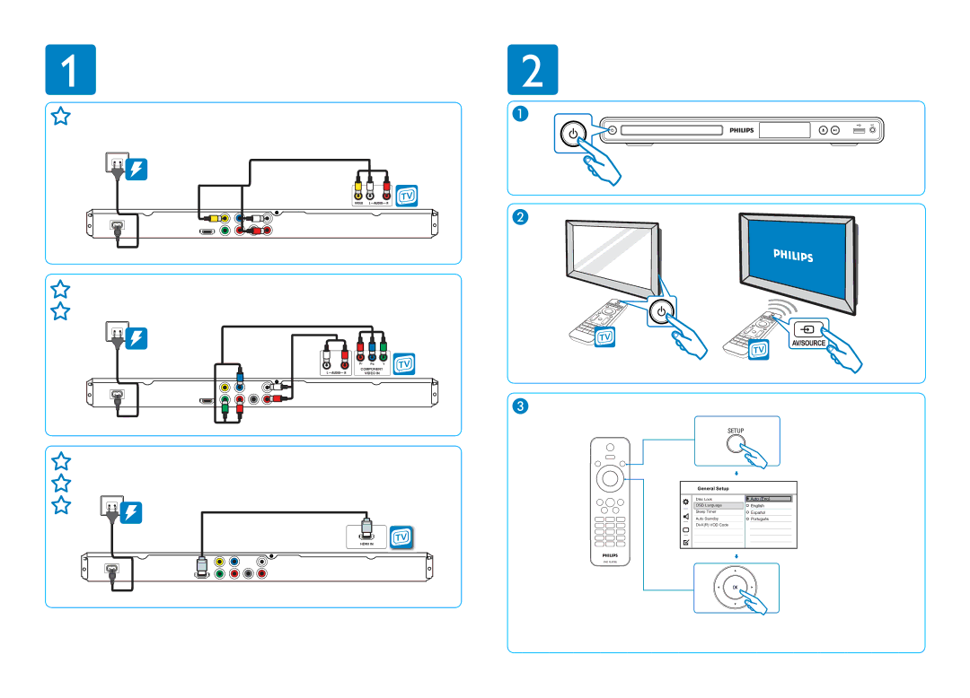 Philips DVP3360K/55 manual General Setup 