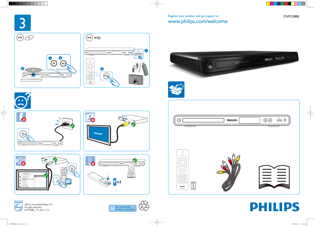 Philips DVP3388K/75 manual Audio Setup 