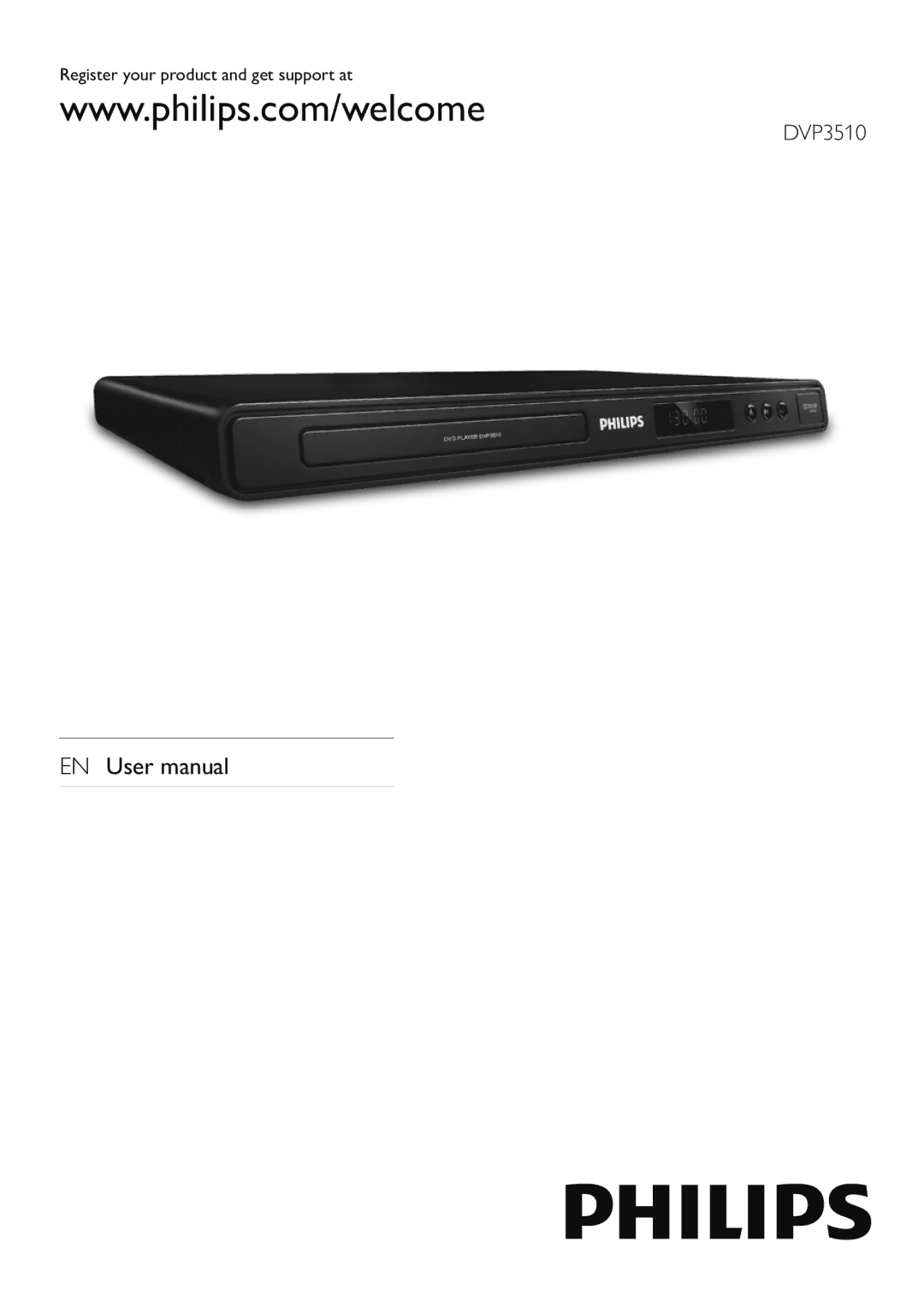 Philips DVP3510/94 user manual Register your product and get support at 