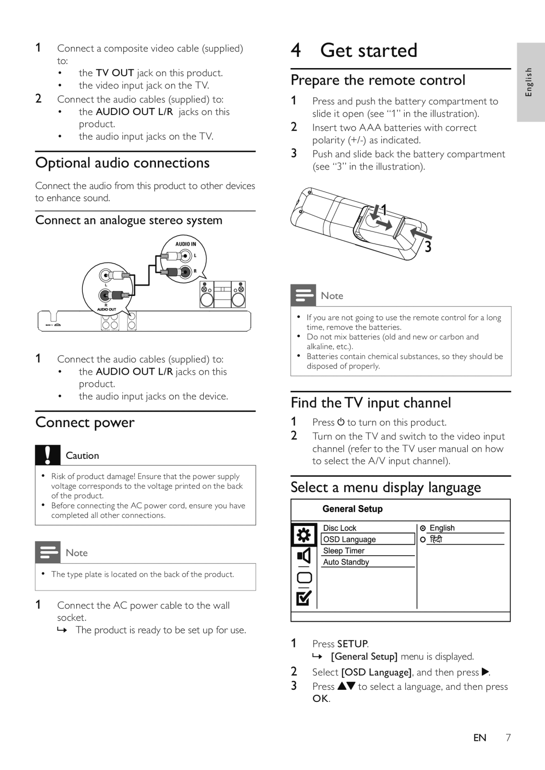 Philips DVP3510/94 user manual Get started 