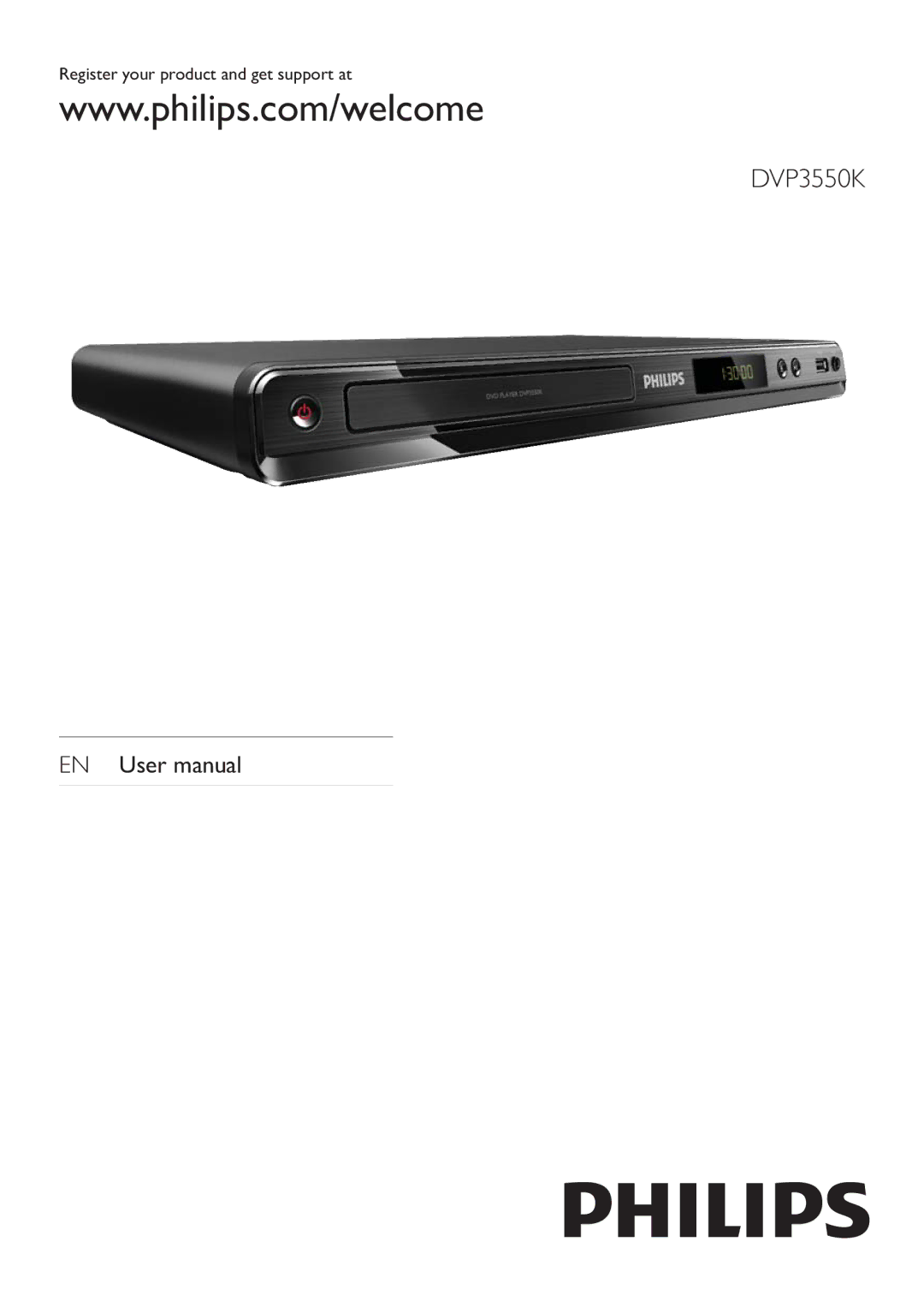 Philips DVP3550KX/77 user manual Register your product and get support at 