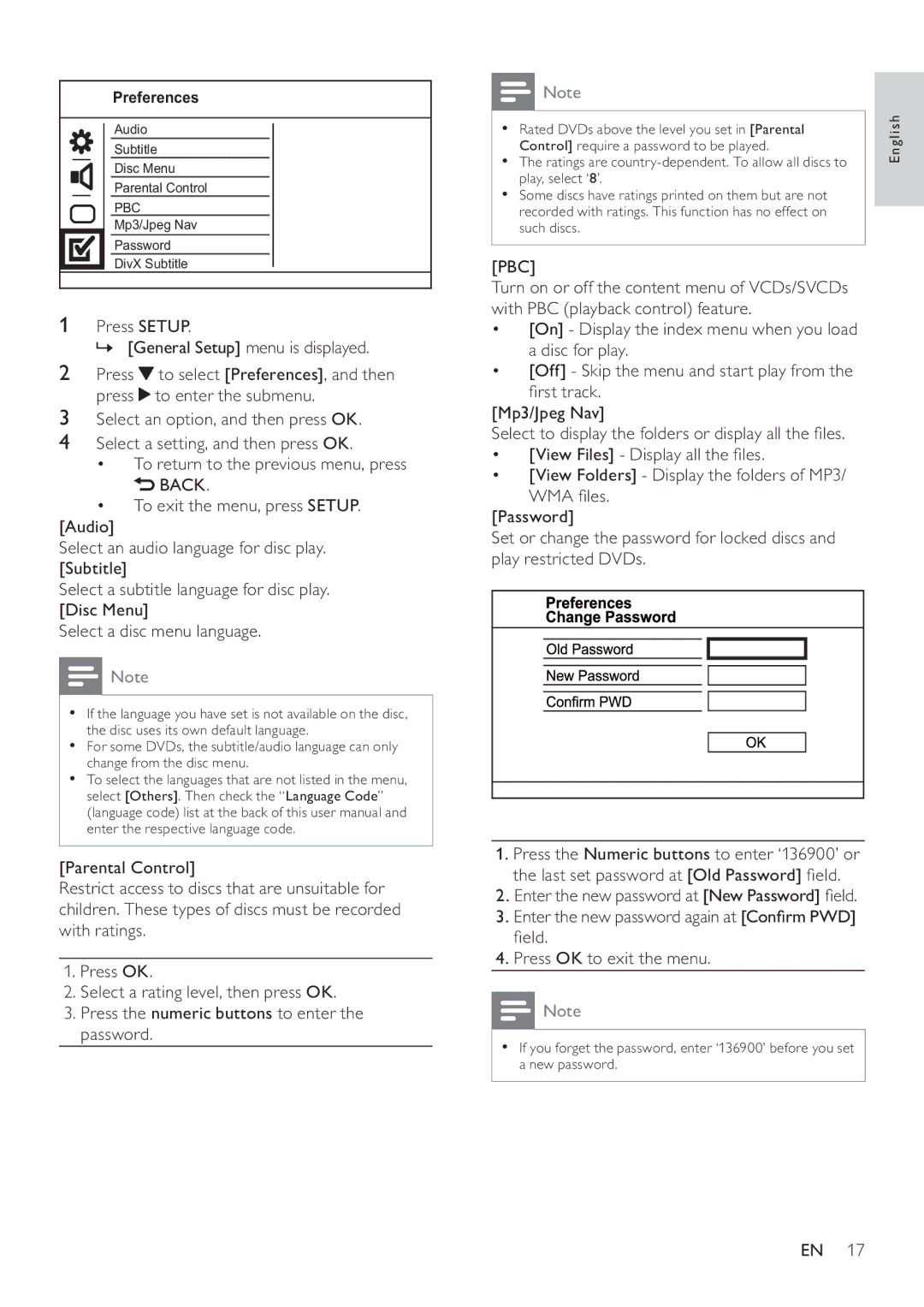 Philips DVP3550KX/77 user manual Pbc 