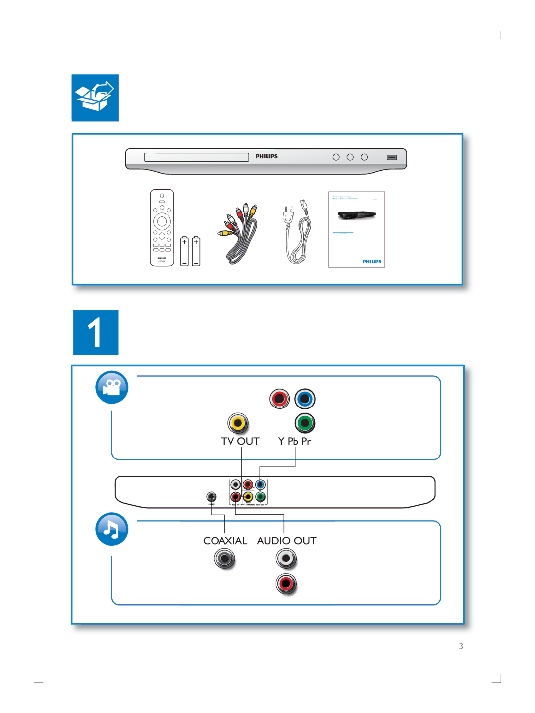 Philips DVP3670 user manual Coaxial Audiodio OUT 