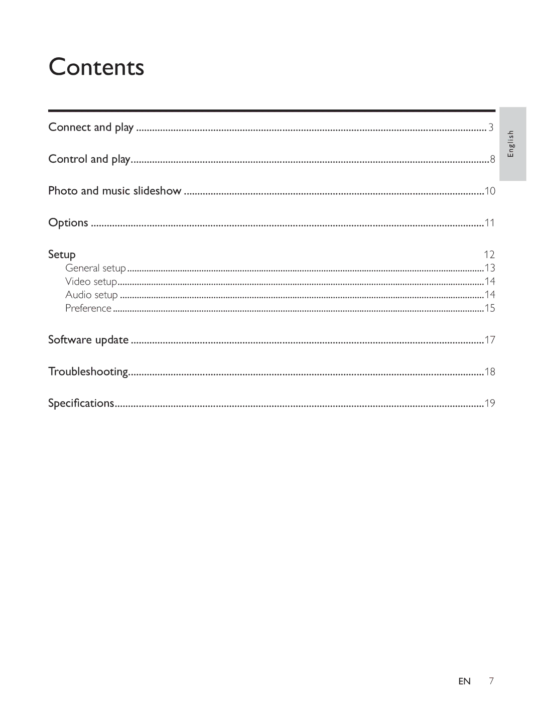 Philips DVP3804 user manual Contents 