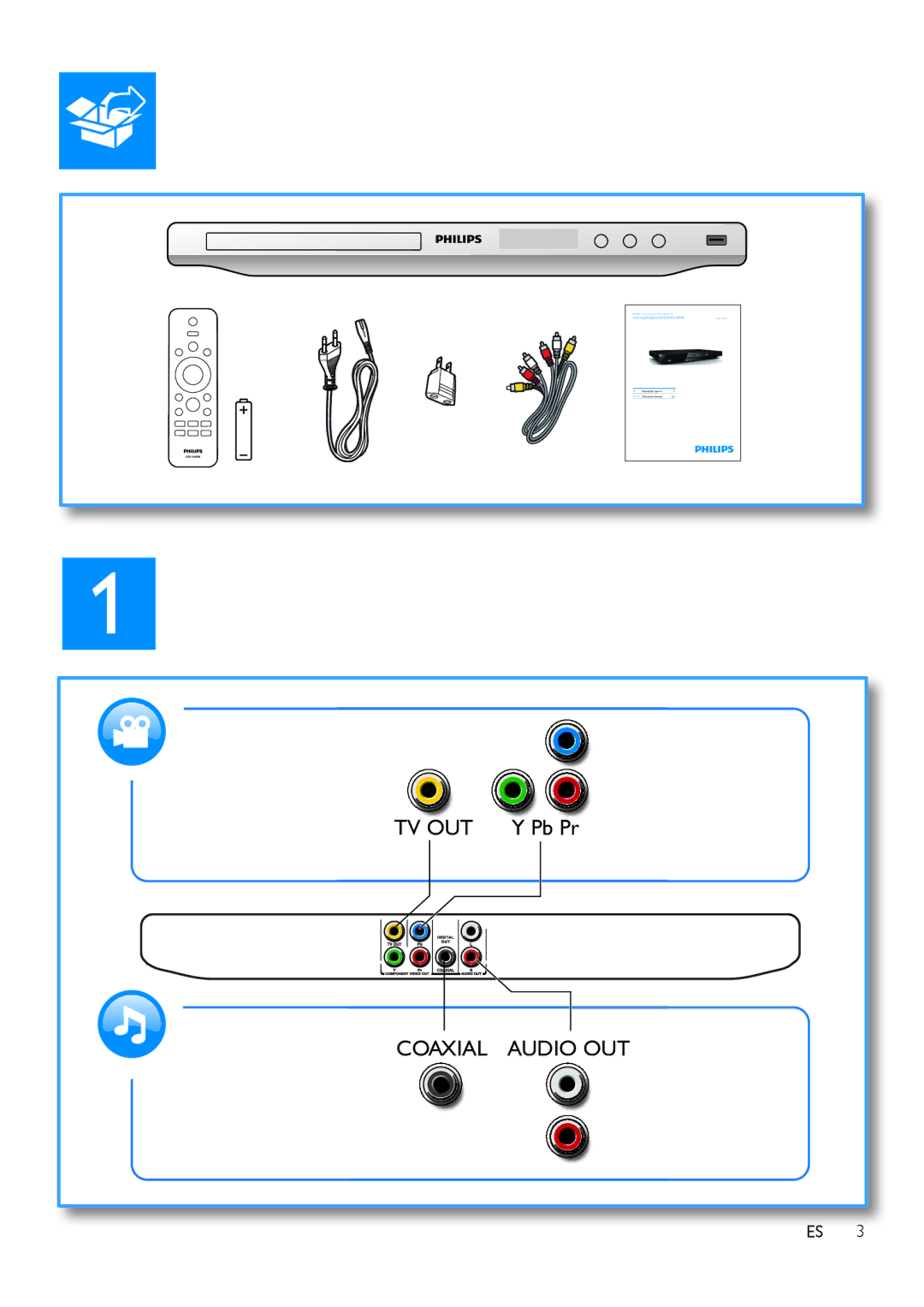 Philips DVP3820 user manual Coaxial Audio OUT 