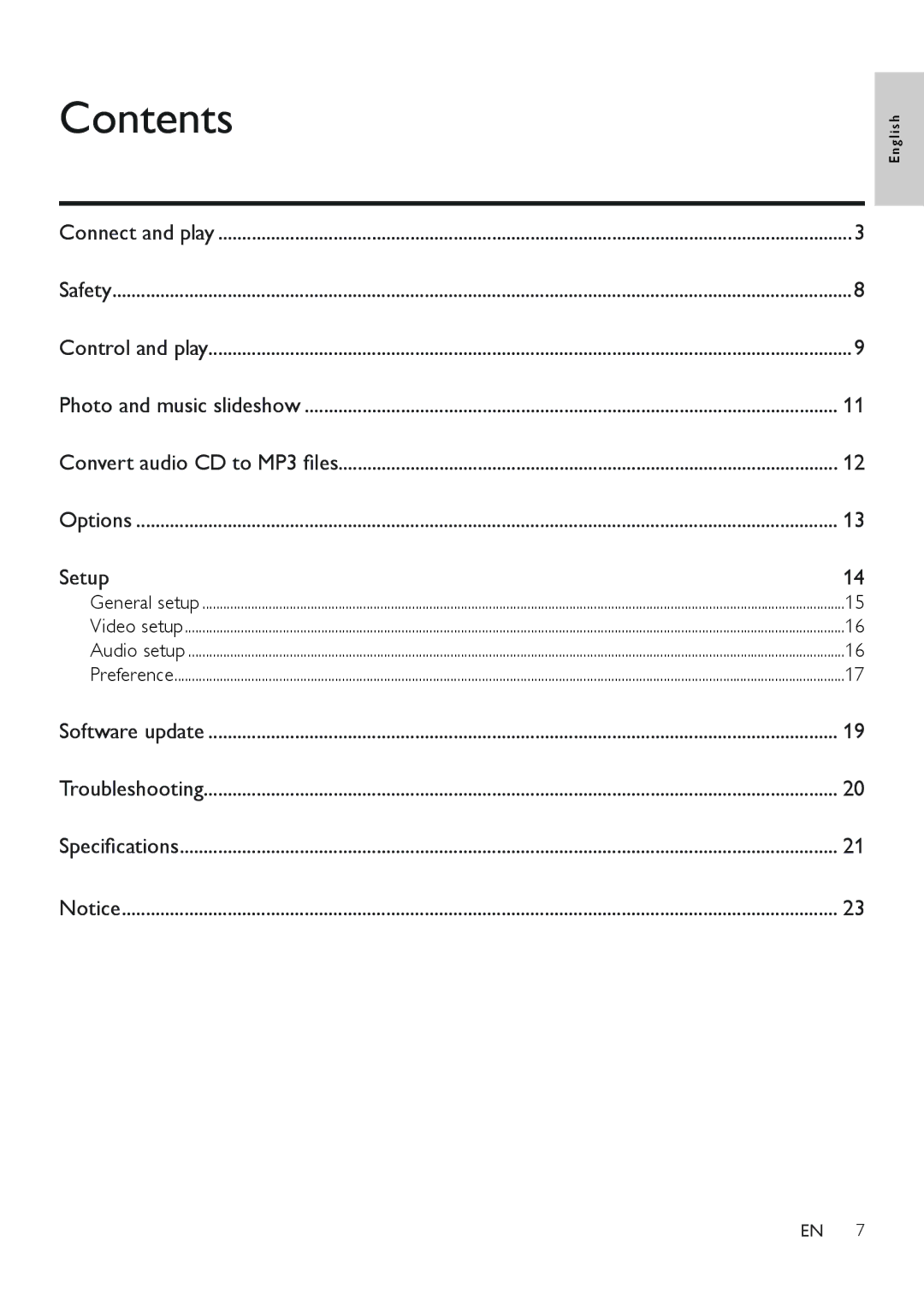 Philips DVP3820 user manual Contents 