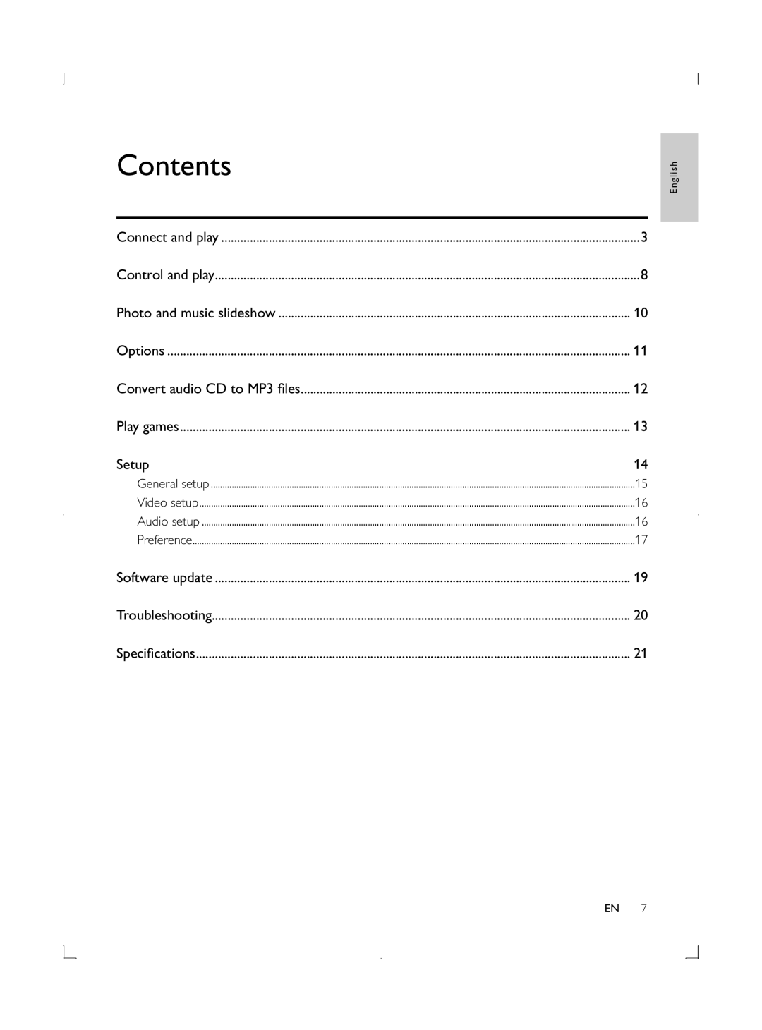 Philips DVP3850G user manual Contents 