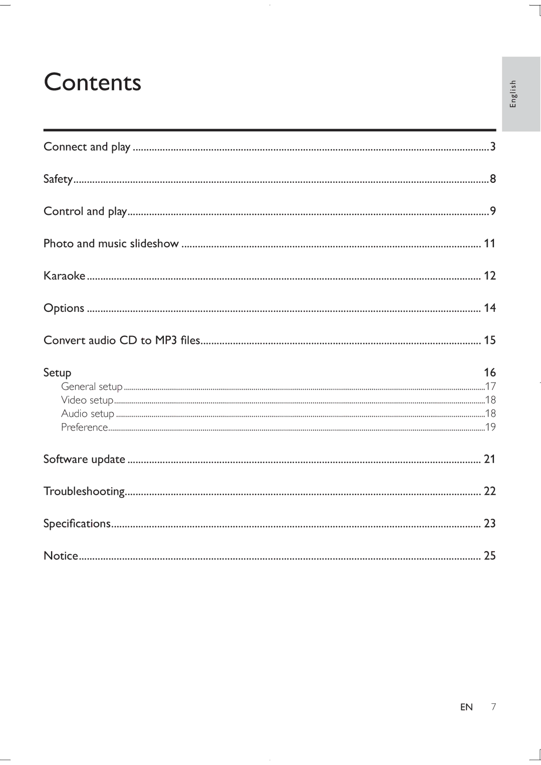 Philips DVP3850K user manual Contents 