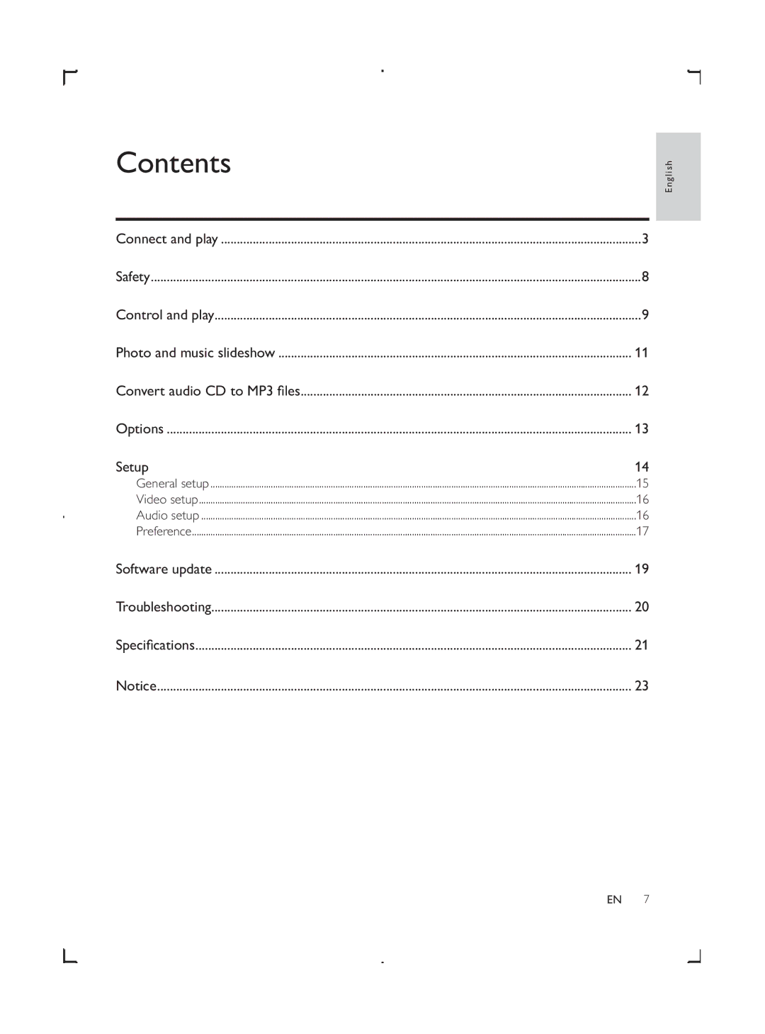 Philips DVP3858 user manual Contents 