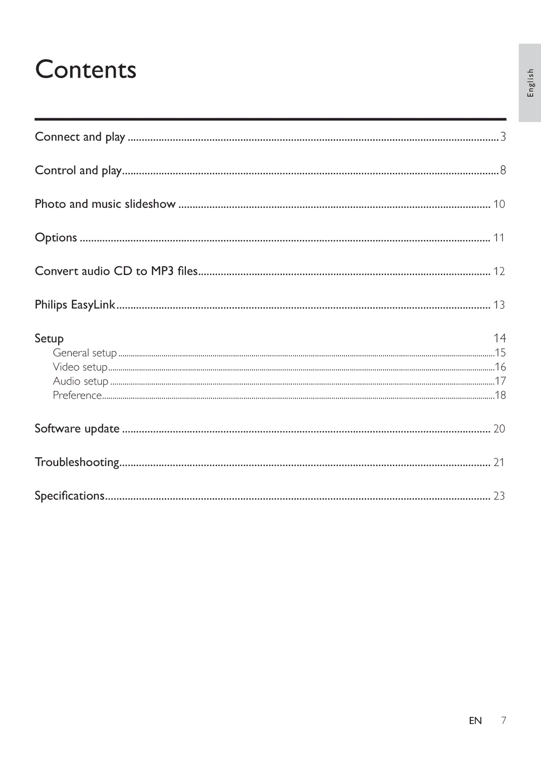 Philips DVP3860 user manual Contents 