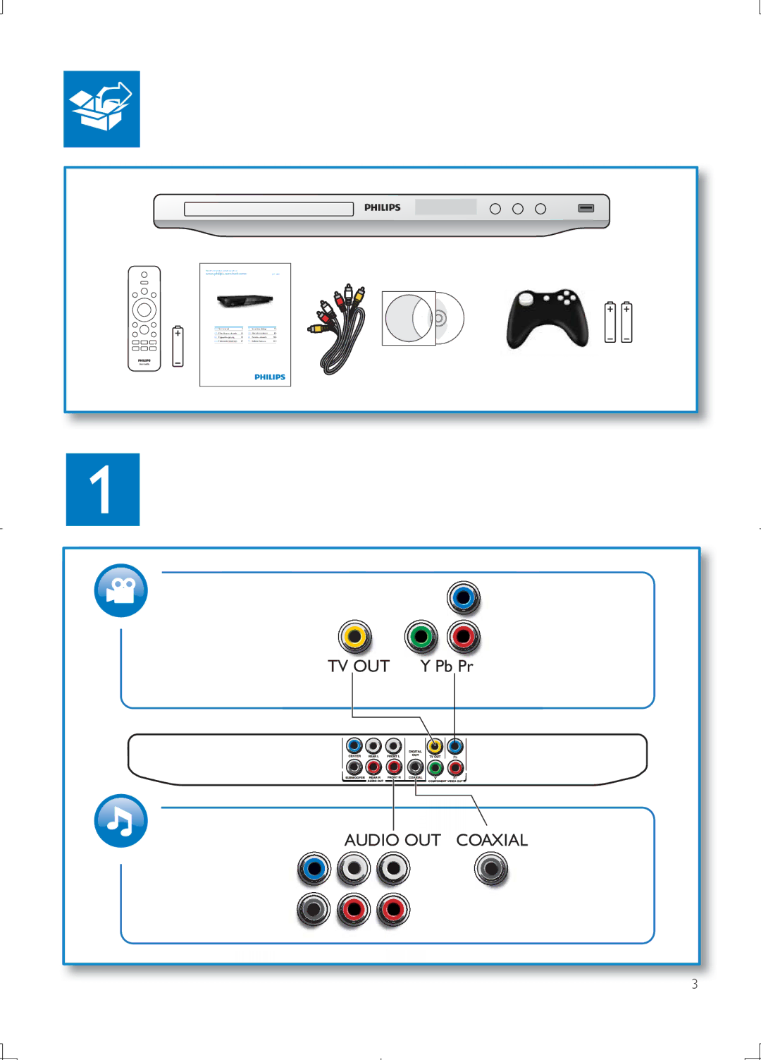 Philips DVP3868G user manual Audiio OUT Coaxial 