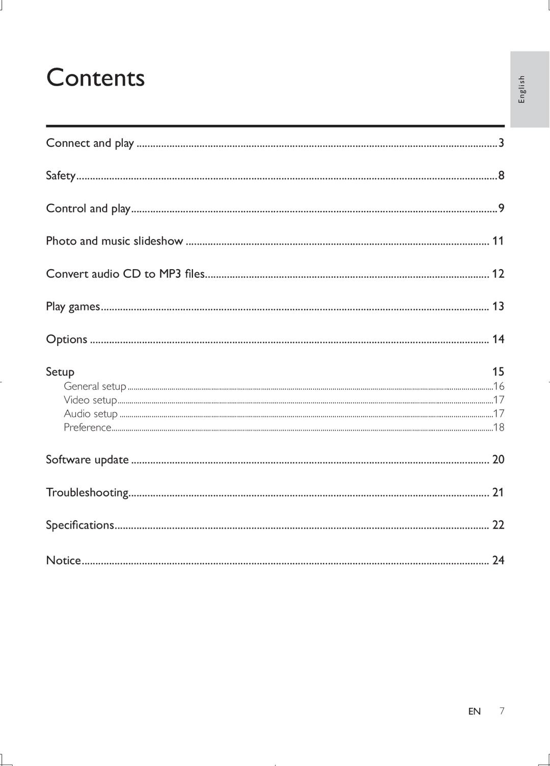 Philips DVP3868G user manual Contents 