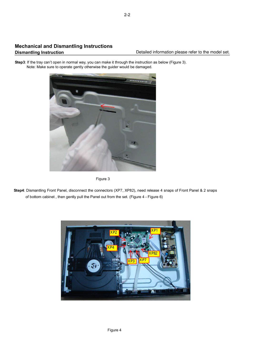 Philips DVP3855, DVP3879, DVP3893, DVP3896, DVP3898, DVP3800 service manual Mechanical and Dismantling Instructions 