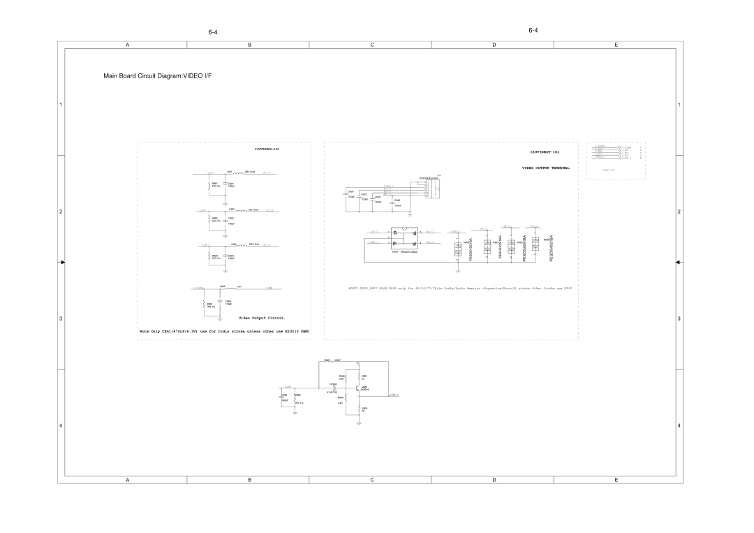 Philips DVP3893, DVP3879, DVP3855, DVP3896, DVP3898, DVP3800 service manual Main Board Circuit DiagramVIDEO I/F, 01UVIDEOT-101 