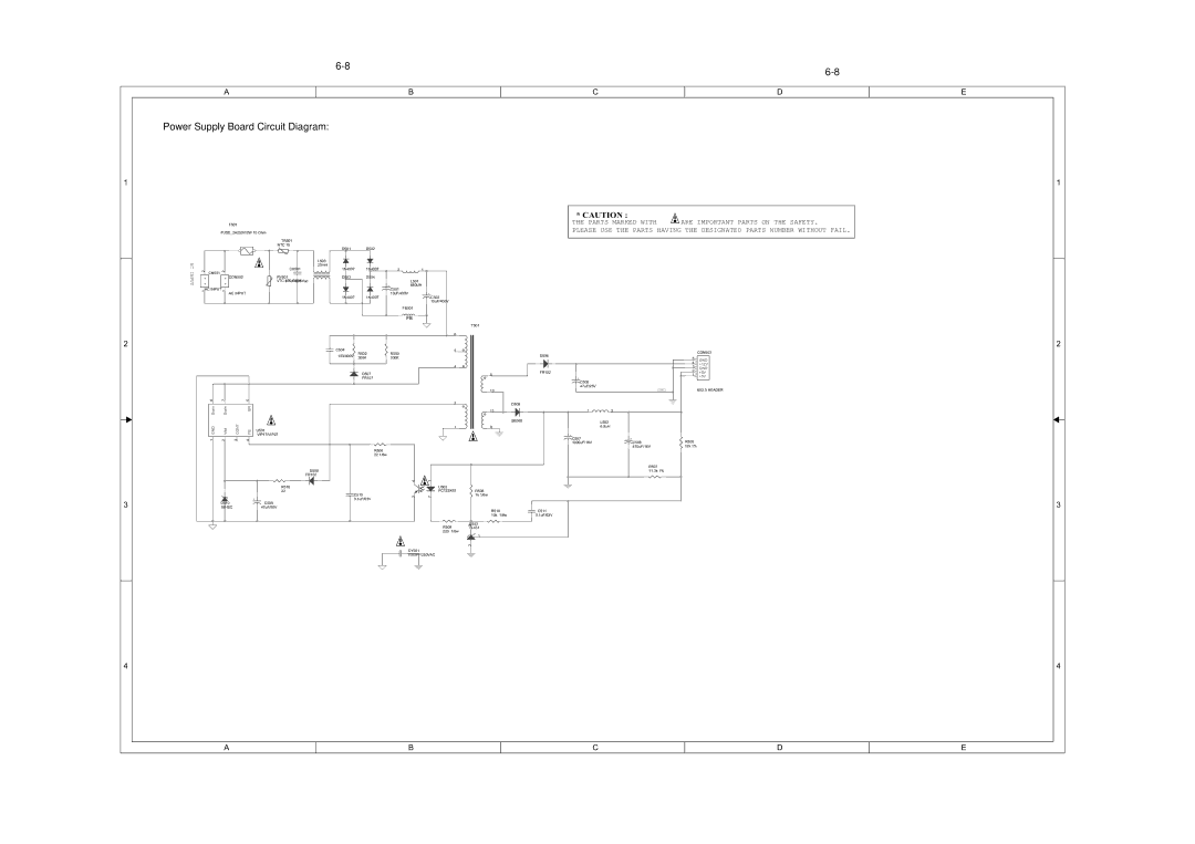 Philips DVP3800, DVP3879, DVP3893, DVP3855, DVP3896, DVP3898 service manual Power Supply Board Circuit Diagram, Input 