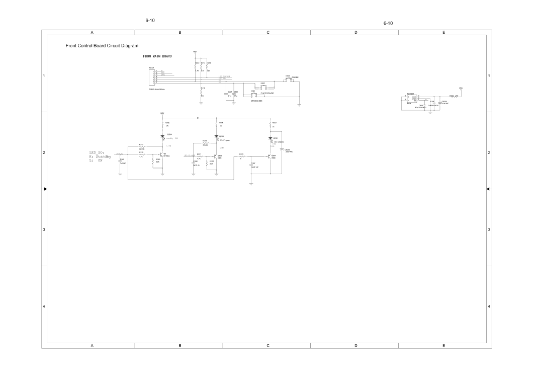 Philips DVP3893, DVP3879, DVP3855, DVP3896, DVP3898, DVP3800 service manual Front Control Board Circuit Diagram, Ledplayer Ledso 