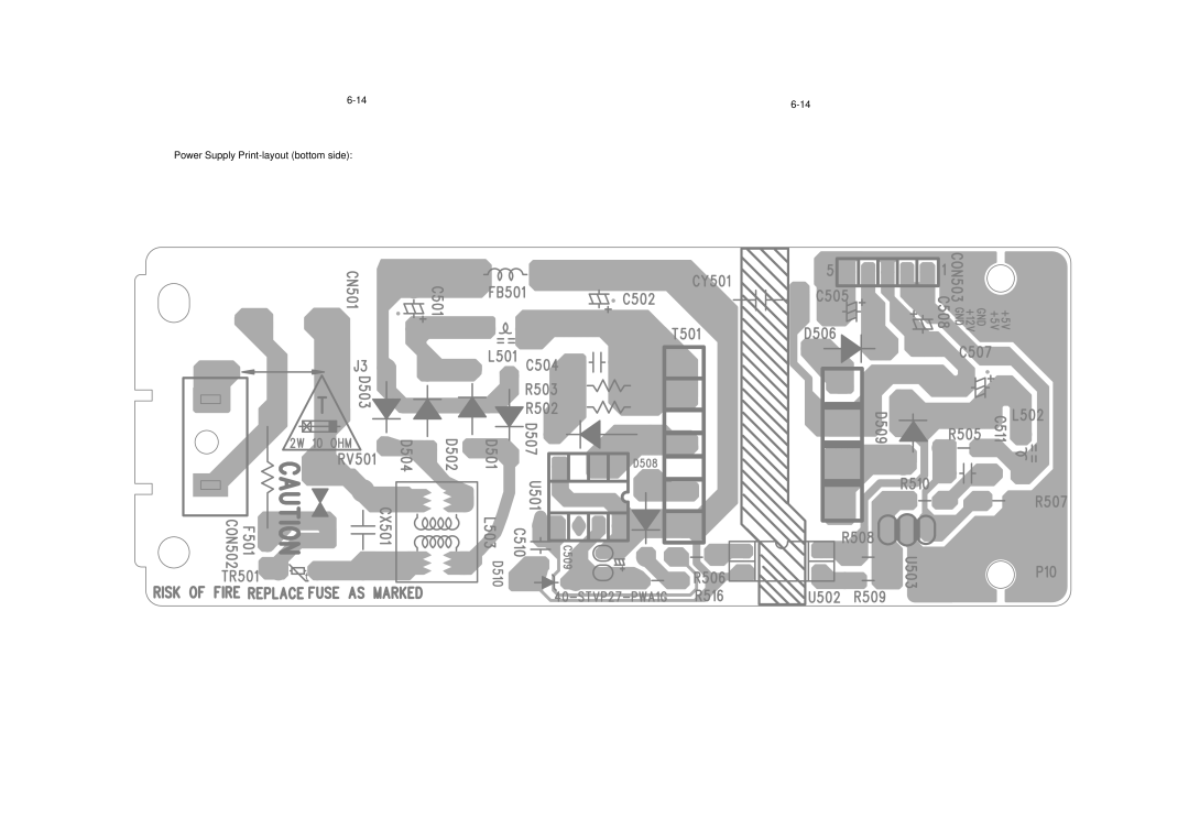 Philips DVP3800, DVP3879, DVP3893, DVP3855, DVP3896, DVP3898 service manual Power Supply Print-layout bottom side 