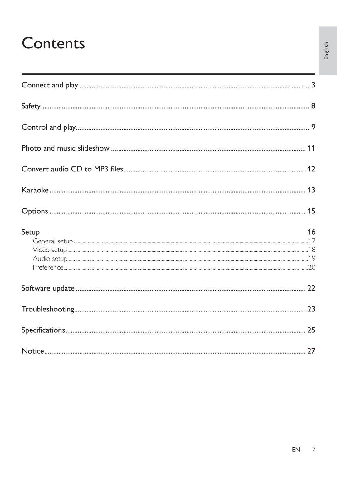 Philips DVP3880K user manual Contents 