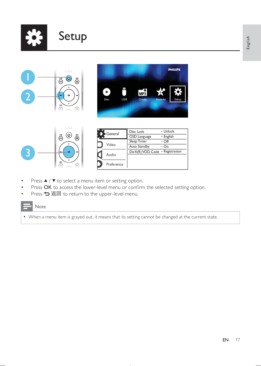 Philips DVP3888K user manual Setup, Preference 