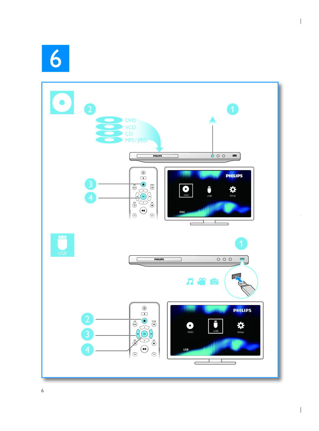 Philips DVP3950 user manual Usb 