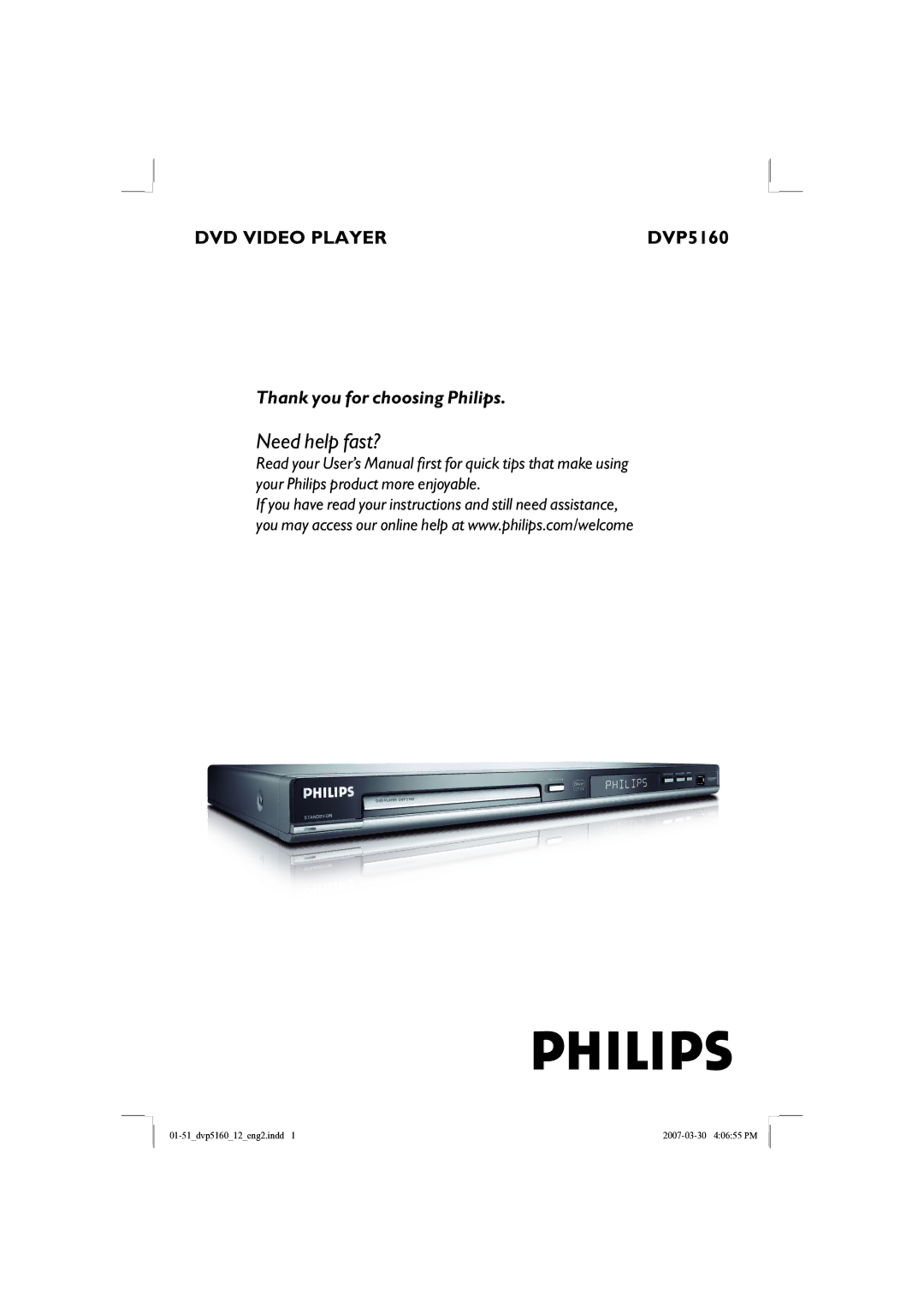 Philips DVP5160 user manual Need help fast? 